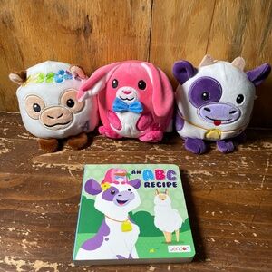 An ABC Recipe Book and Stuffed animals set